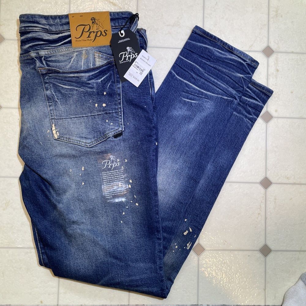PRPS Mens Jeans Distressed Cayenne Size 40 Blue‎ Jeans Japanese Denim Designer